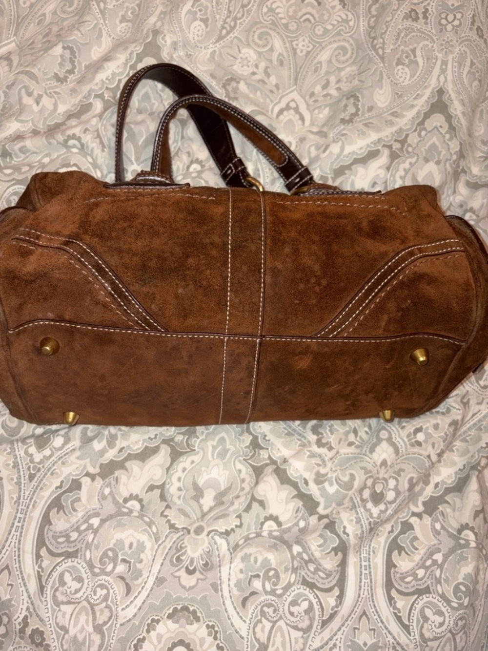 Vintage Coach Mia Soho Chocolate Brown Suede Buckle Satchel - Picture 12 of 14